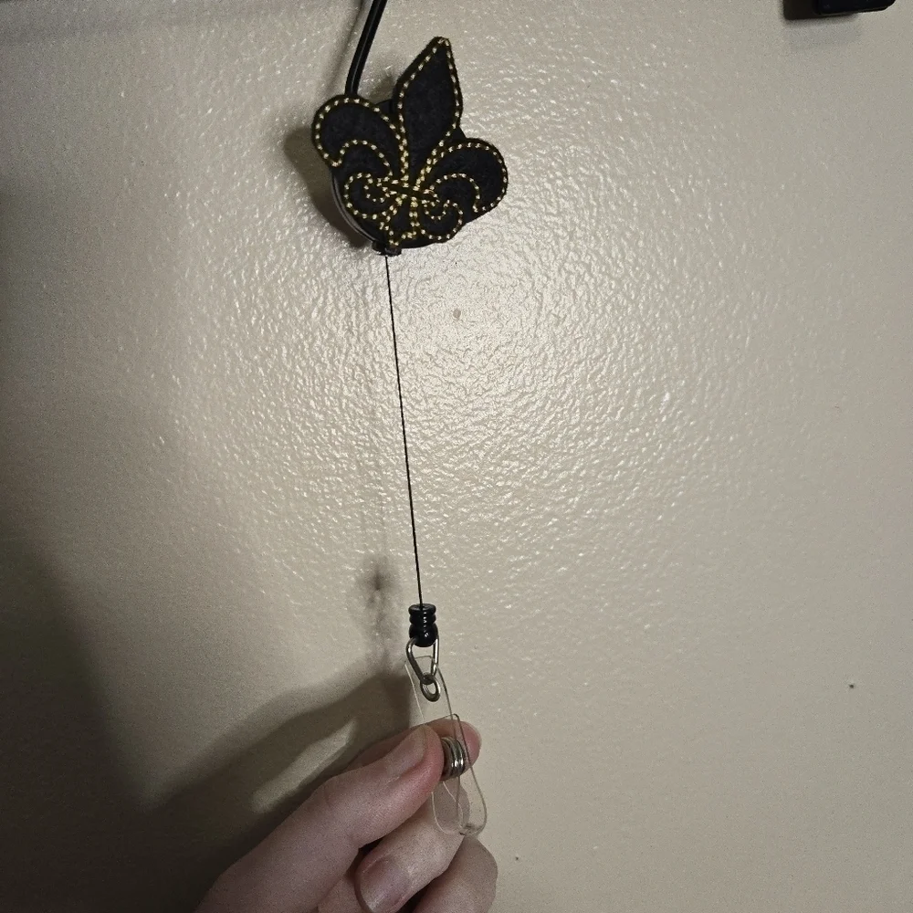 New Orleans Fleur De Lis Retractable Badge Reel